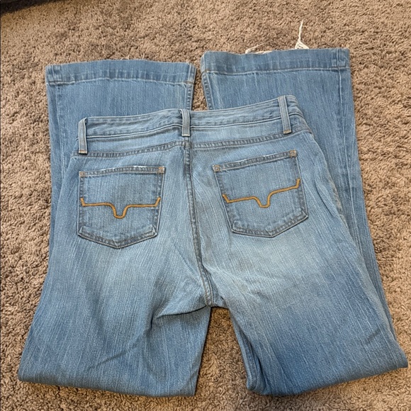 Kimes Ranch Women's Distressed Blue Flare Jeans - Picture 3 of 4